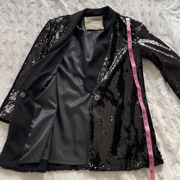Cartonniere Black Sequin Blazer size XS - Picture 10 of 10